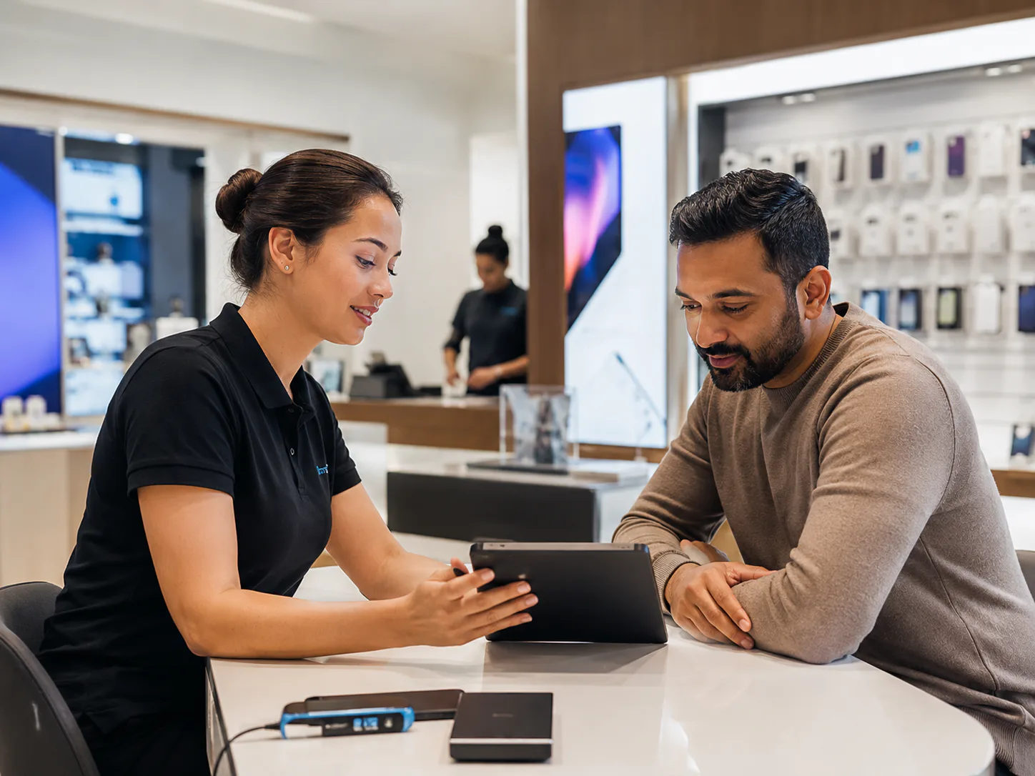 Retail team using Belinnov EPOS for customer onboarding